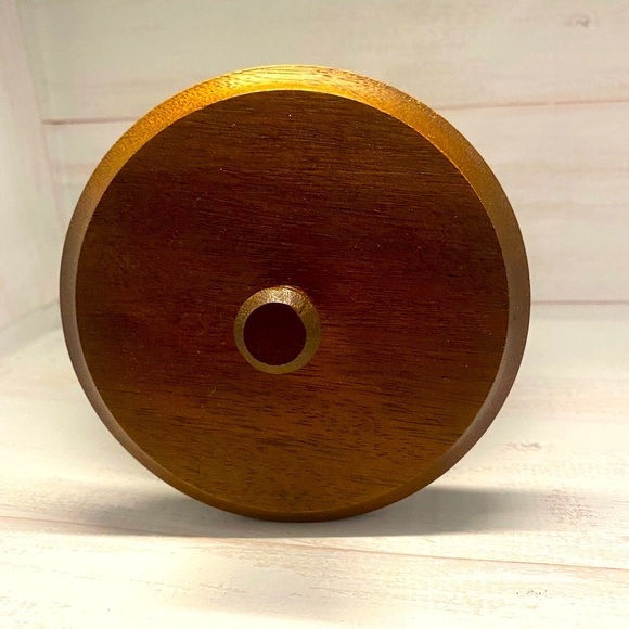 Vintage Japanese Stoneware Small brown Crock with wooden Lid Sugar Bowl - Picture 8 of 9